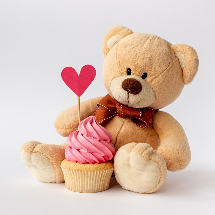 front view cute little baby boy cupcake teddybear 23 2148415544