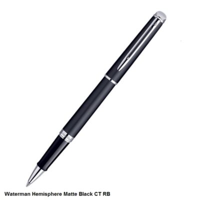 waterman hemisphere matte black chrome trim roller ball pen 1