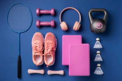 still life perfectly ordered fitness gym accessories 52683 100702