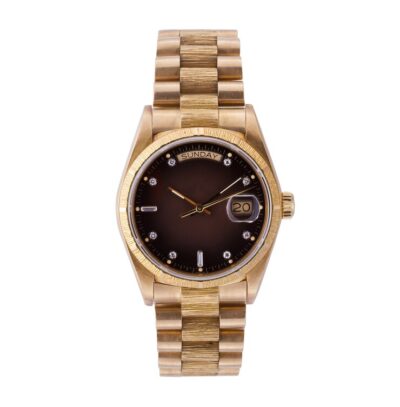 stylish golden watch white surface 181624 27078