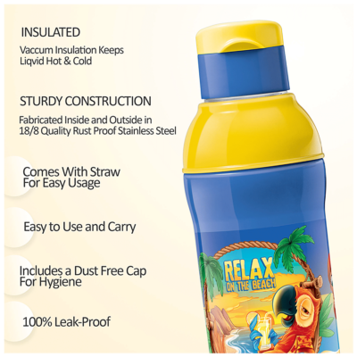 40296255 4 1 milton kool active plastic insulated water bottle with straw for kids blue