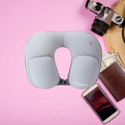 Tripple Comfort Inflatable Travel Pillow (Grey)