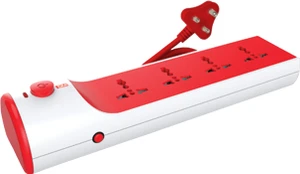 GM 3201 Spike Shield 2+2+1 Power Strip with mas ter switch, indicator, safety shutter, 2 international sockets & 2 pin sockets