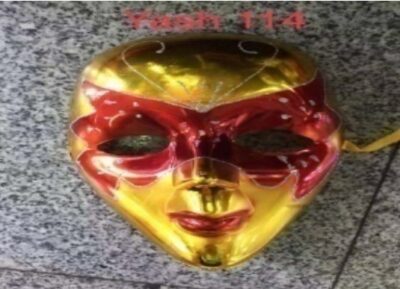 Golden Colour Face Mask Decorative Mask(Yash:114)