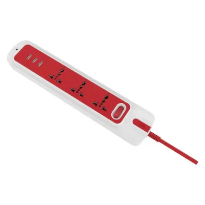 GM 3260 Lemoid 4+1 Spike Guar d USB with 3 USB - 2.1 A, 3 international sockets, mas ter switch & surge protector