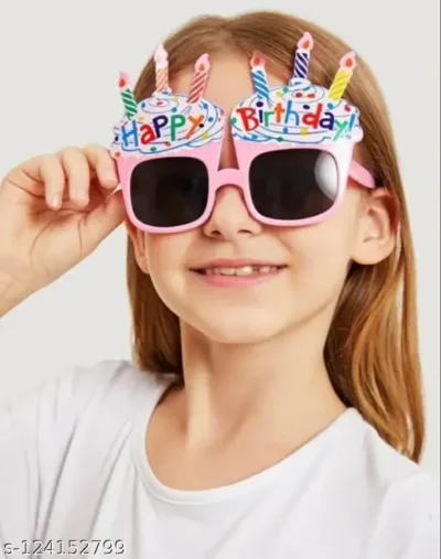 Colorful Birthday Cake Candle Party Glasses – Pink, Blue Frame (CD-PINK, BLUE)