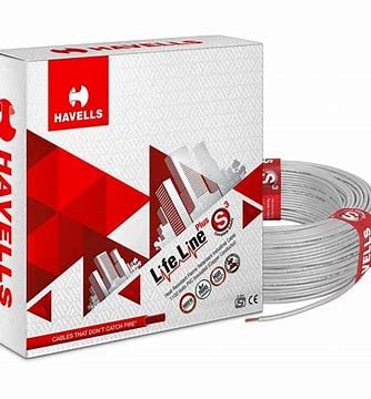havells life line plus S3 single core HRFR PVC insulated unsheathed cable (copper conductor) - WHFFDNA1X75 Y (HRFR) 0.75 SQ MM 90 meter length grade 1100V (multicolour)