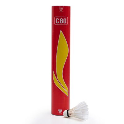Li-Ning C80 Feather Shuttlecock (White) - Pack of 12