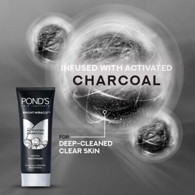 POND'S Bright Miracle Detox Facewash | 10X Power of Activated Charcoal| For Deep Cleaned Skin | Reveals Glow, Pollution Clear Face Wash, 200gm