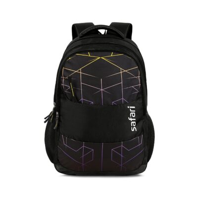 Safari Hitech Large Size 35 Ltrs Water Resistant Standard 4 Compartment Backpack - Black