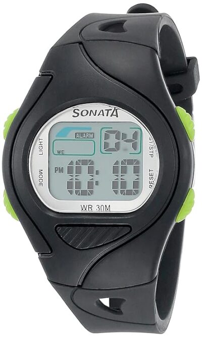 SF Digital Grey Dial Plastic Strap Unisex Watch-NS87011PP01
