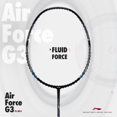 Li-Ning Air-Force G3 Carbon Fibre Badminton Racquet with Cover, Black and Gold