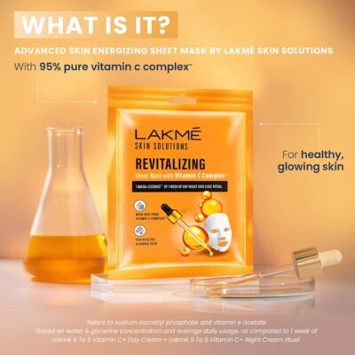 Lakme Skin Solutions Sheet Mask Revitalizing With Vitamin C 25Ml, Pack Of 1