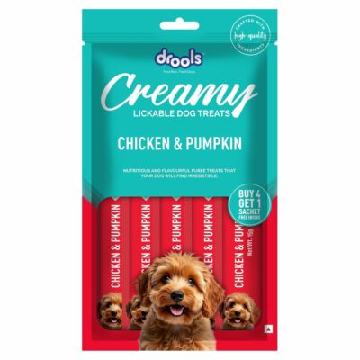 Drools Dog Treats, Creamy Chicken & Pumpkin, Tasty & Nutritious Snack for All Breeds, (15g x5),75g