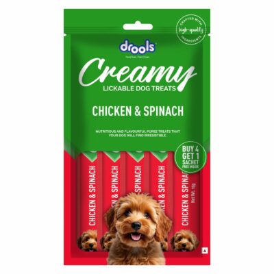 Drools Dog Treats, Creamy Chicken & Spinach 5 Sticks Tasty & Nutritious Snack for All Breeds, (15g x5),75g