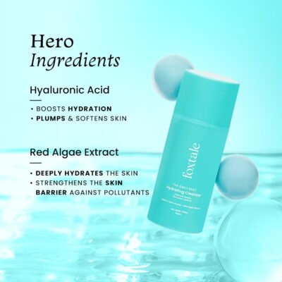 Foxtale Gentle Hydrating Face Wash with Hyaluronic Acid, Vitamin B5 | Deep Pore Cleansing | Dirt Control | Make-up Remover | Cleanser For Men & Women | All Skin Types | 100 ml