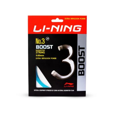 Li-Ning No. 3 Boost Nylon Badminton String with high Repulsion Power (Blue, 0.63 mm, 30 lbs, 25 GMS)