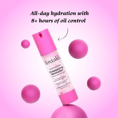 Foxtale Oil Balancing Moisturizer with Niacinamide, Azelaic Acid Pearls & Cica | 8+ Hours Shine-Free Hydration, Pearlescent Glow, Smooth Texture | Lightweight & Non-Comedogenic | 50ml