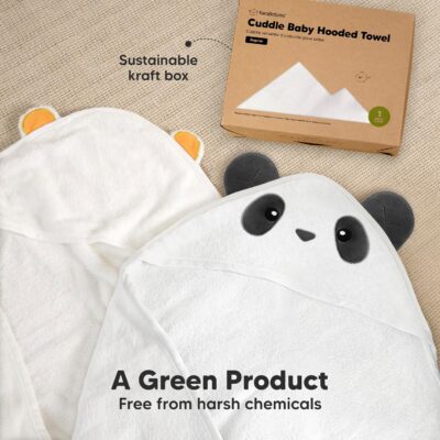 KeaBabies Hooded Towel Baby - Baby Towel Hood, Soft & Super Absorbent Baby Towel with Hood for Newborns, Baby Bath Towel with Hood, Baby Bath Towels & Hooded Towels (Panda)