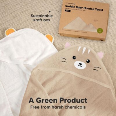 Baby Hooded Towel - Bamboo Baby Towel by KeaBabies - Organic Bamboo Towel - Infant Towels - Large Bamboo Hooded Towel - Baby Bath Towel with Hood for Girls, Babies, Newborn Boys, Toddler (Cat)