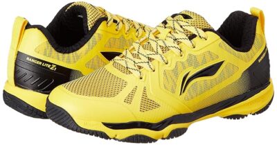 Li-Ning Ranger Lite Z1 Non-Marking Cushion Badminton Shoe(Yellow/Black, UK 5)