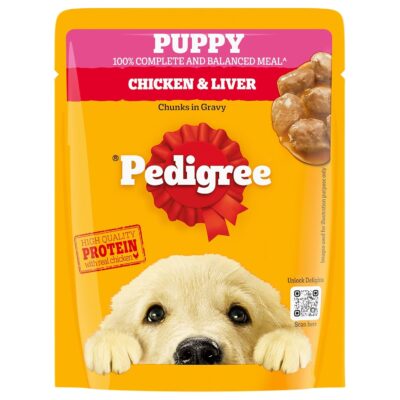 Pedigree Puppy Dog Food, Chicken Chunks in Gravy, 70 g (Pack of 15)
