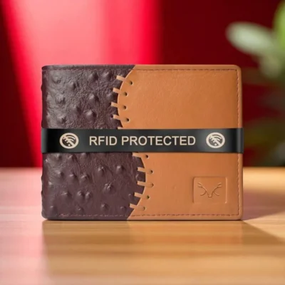 Al Fascino  Brown and Tan Leather RFID-Blocking Wallet for Men