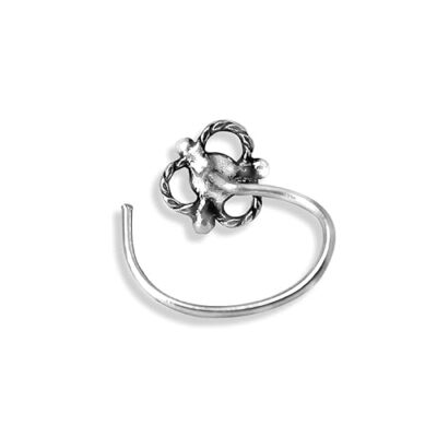 925 Sterling Floral Nose Ring | Antique Silver Nosepin | Fancy Nosepin For Women & girls