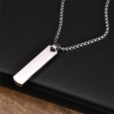 Silver Chain For Men Stylish Stainless Steel Bar Pendant Necklace Silver Chain Pendant For Men Boys Love Gifts Mens Jewellery