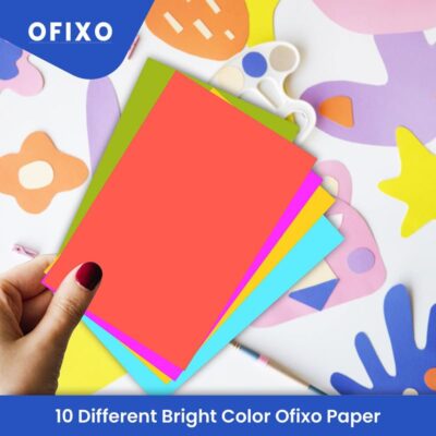 100 Pieces Colour Sheets Copy Printing Papers/Art and Craft Paper A4 Sheets Double Sided Coloured Origami Folding DIY Craft Smooth Finish Home, School, Office Stationery (10 Sheets each color)