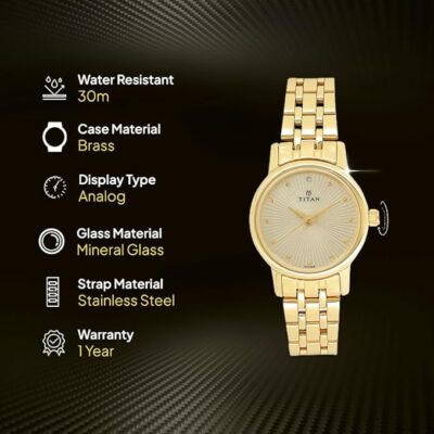 Titan Karishma Revive Analog Champagne Dial Women's Watch 2593YM01/NN2593YM01/NP2593YM01
