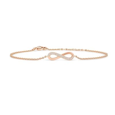 Infinity Shape Crystals Cubic Zirconia Diamond Adjustable Bracelet for Women & Girls Jewelry for Gift