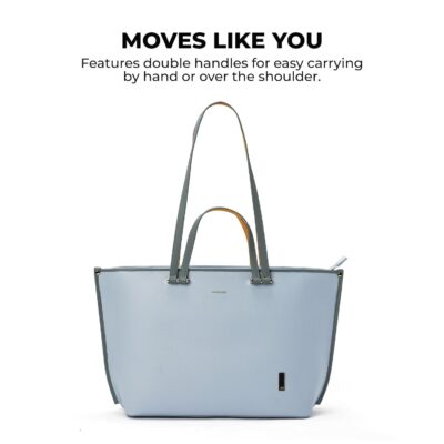 MOKOBARA The Belle Tote | Women Tote Bag for Office Use with Vegan Leather & Water Resistant Finish, Fits 16 inch Laptop, Multiple Compartments & Sturdy Base for Travel & Work
