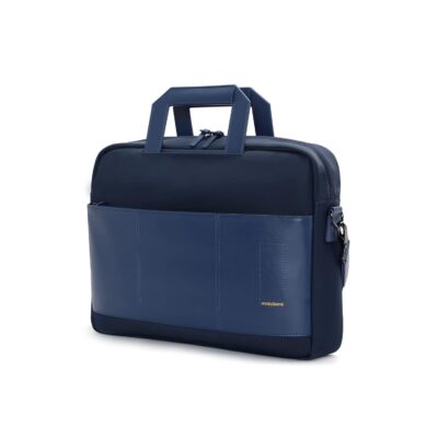MOKOBARA The Briefcase with Adjustable Shoulder Strap Vegan Leather, Water Resistant, Fits Upto 15.6" Laptops (Unisex, Blue)