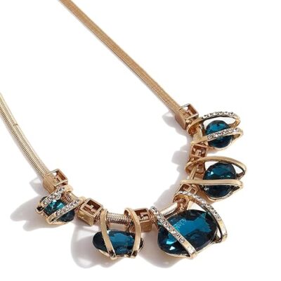 Latest Stylish Trendy Celebrity Inspired Designer Fancy Crystal Pendant Chain Necklace for Women and Girls