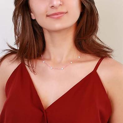 925 Silver Rose Gold Star Constellation Pendant with Link Chain