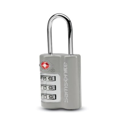 Samsonite 3-Dial Combination Lock, TSA Approved Travel Lock, Light Grey, Light Gray, Samsonite Lock and Security Accessories
