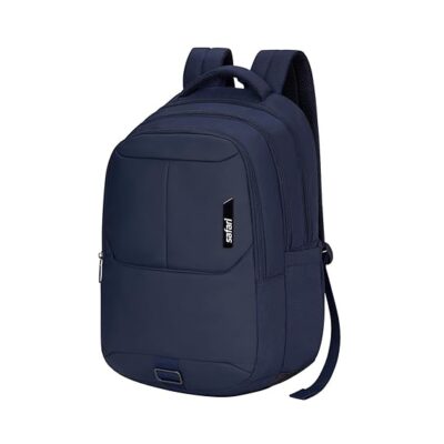 Safari Forge 34L Laptop Backpack, 3 compartments, Raincover, Antitheft pocket, Trolley Sleeve, Organizer, Bottle holder, Front pocket, College bag, school bag, Formal backpack, Color- Navy Blue