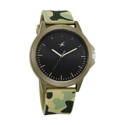Fastrack Tees Wanderlust Quartz Analog Black Dial Silicone Strap Watch for Unisex-38024PP71W/NT38024PP71W