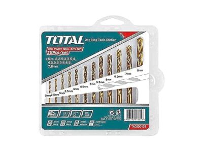 TOTAL 12-Piece HSS Twist Drill Bit Set – TACSD0125