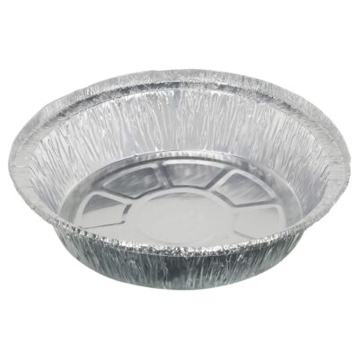 Disposable Aluminum Foil Round Container with lid 680ml, Baking Tray, Quick Pack Foil Containers 7inch for Food Storage, Oven Safe (Pack of 15)