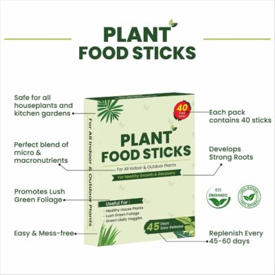 Plant Food Fertilizer Sticks for All Home Garden Indoor & Outdoor Plants | Plant Growth Booster, fertilizer for Plants | Plant Booster for Speed Growth, Multi-Purpose Fertilizers (40 STICK)