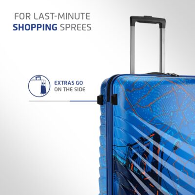 Safari Select Brooklyn 66 Cms Check-in Trolley Bag Hard Case Polycarbonate 8 Wheels with 360 Degree Rotation, Recessed TSA Lock, Anti-Theft Zipper, Trolley Bags for Travel, Suitcase for Travel, Blue