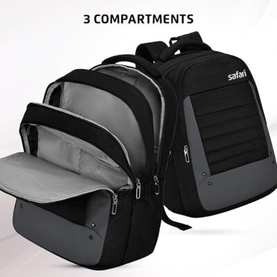 Safari Spade 34L Formal Laptop Backpack with Raincover, Antitheft Pocket, 3 Compartments, Front Pocket, Smart Trolley Sleeve, Office Bag, College Backpack, Travel Bag, School Bag