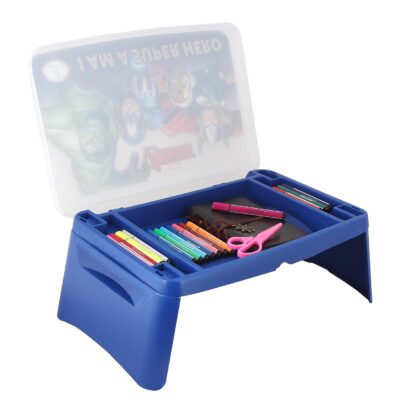 JOYO Wood Portable New Desk (Avenger Super Heros Blue/Silver, 19 Cm, 32 Cm, 45 Cm)