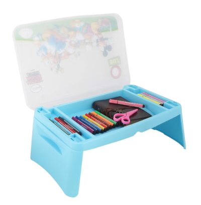 JOYO Plastic Disney Portable Desk Mickey Mouse & Friends Sky Blue Color - Multiutility Foldable Desk, Folding Table for School, Folding Study Table, Work from Home Multipurpose Table, Compact Desk