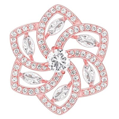 925 Silver Rose Gold Flourish Brooch | Gifts for Women and Girls | With Certificate of Authenticity and 925 Stamp