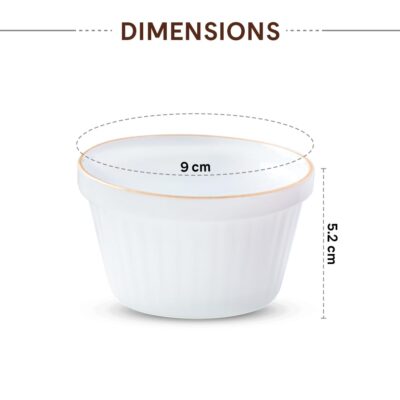 Larah by BOROSIL Ice Cream Bowl/Dessert Set – 190 ml, Set of 6 (Goldline)