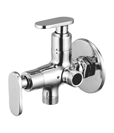 10x Brass Two-in-One Angle Cock AV-8633 (Chrome, Silver)