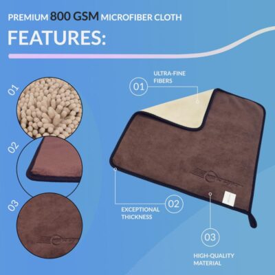 800 GSM Microfiber Cloth' - Ultra Soft Cleaning Cloth for Car, Bike - Polishing, Detailing, Highly Absorbent (Size - 40X40 Cm) (Set of 2 Pc) (Colour - Beige + Coffee)